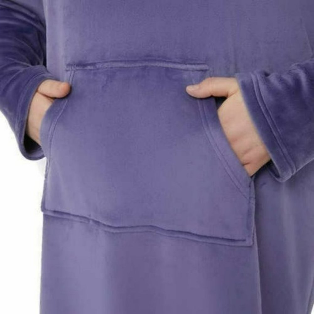 NWT 32 Degrees Super Soft Velour Relaxed Fit Kangaroo Pocket Hooded Pj Lounger - Picture 8 of 10